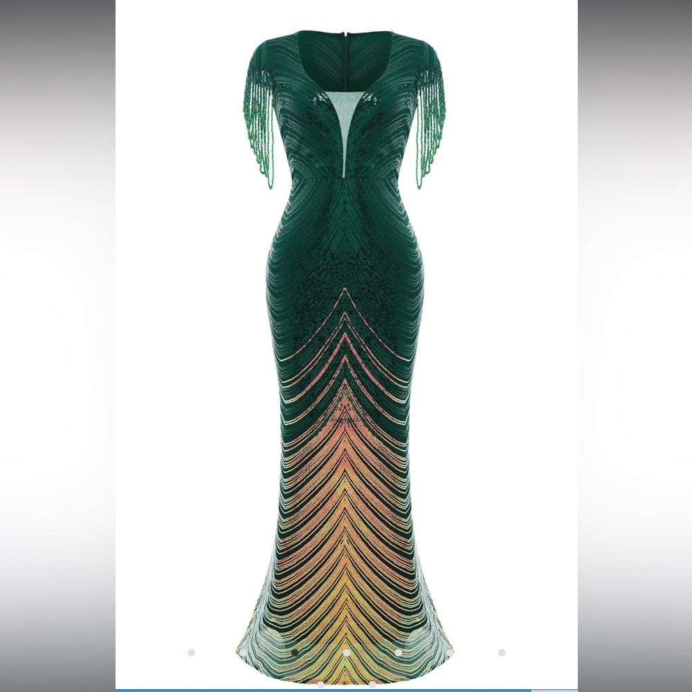 BABEYOND Peacock Flapper Dress